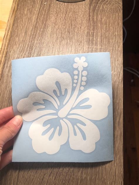 Hibiscus Vinyl Decal Beachy Sticker Hibiscus Flower Etsy