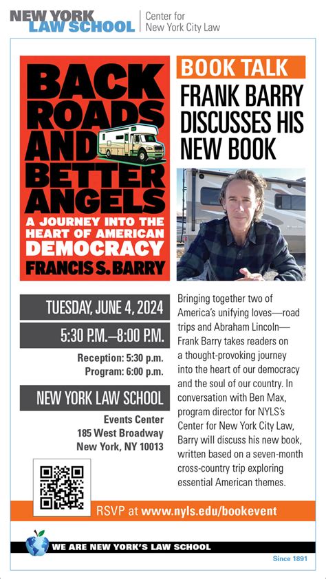 Book Talk: Frank Barry Discusses His New Book - New York Law School