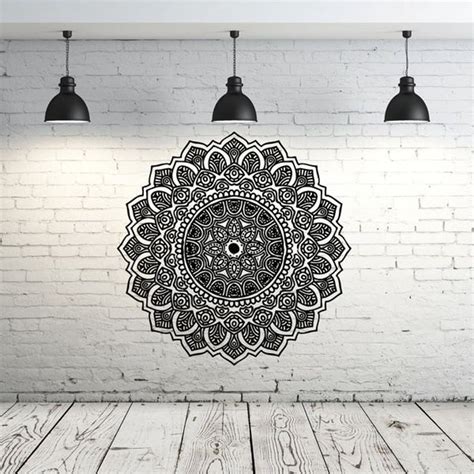 Mandala Wall Decal Yoga Studio Vinyl Sticker Decals Ornament Etsy