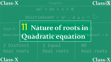 Quadratic Equations Nature Of Roots And Discriminant In A