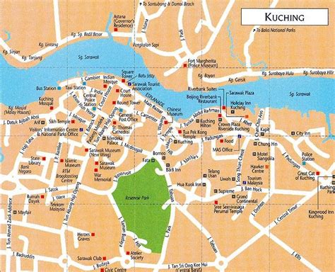 This Is The Map And Places Of Interest In Kuching City Sarawak For