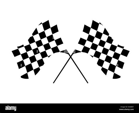 Checkered Flags Isolated Against A White Background Stock Photo Alamy