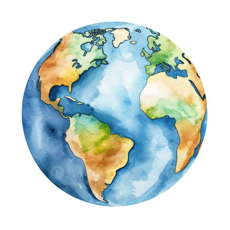 Watercolor Earth Globe Watercolor Hand Draw Png Transparent Image