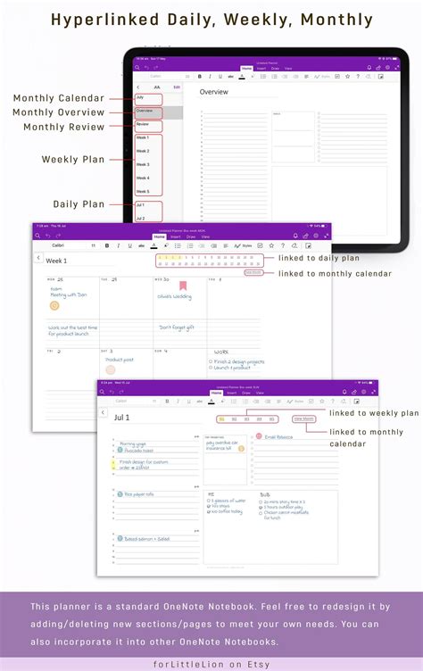 Onenote Digital Planner for Professionals, One Note Template for WORK