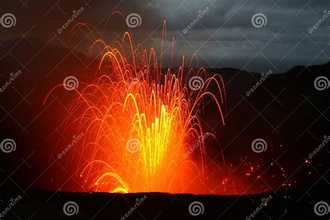 Volcano Eruption in Vanuatu, South Pacific Stock Photo - Image of flow ...