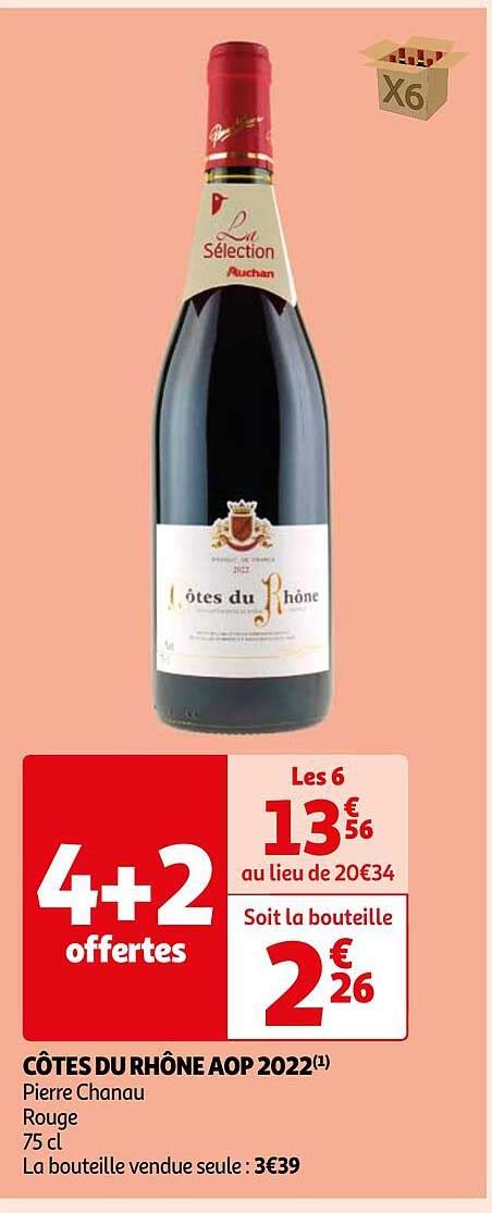 Promo C Tes De Rh Ne Aop Pierre Chanou Rouge Chez Auchan