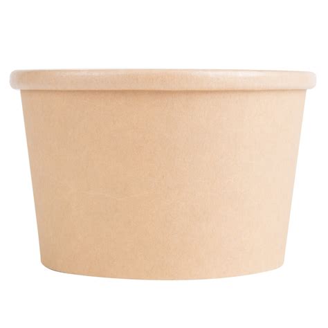 EcoChoice 8 Oz Kraft Compostable Paper Soup Hot Food Cup With Vented Lid 25 Pack