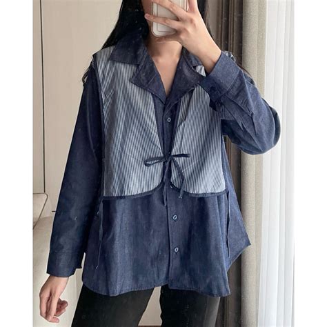 Jual Eska Clothing Brenda Shirt Blouse Kemeja Denim Wanita Oversize