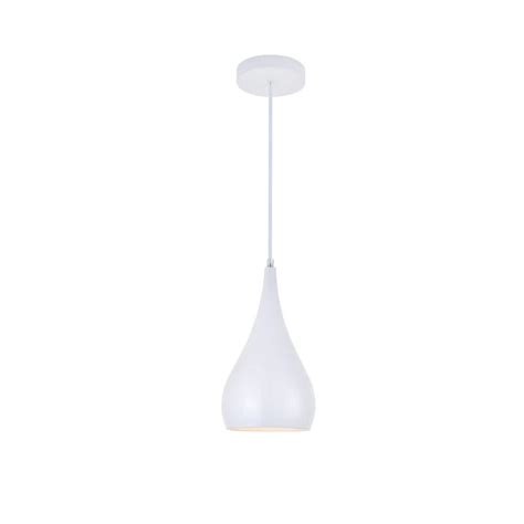 Timeless Home 6 in. 1-Light White Pendant Light, Bulbs Not Included ...