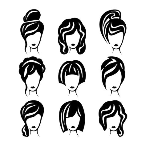 Coiffure Femme T Te Avec Une Coupe De Cheveux Silhouette Vecteur Image