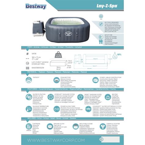 Spa Hinchable Bestway Lay Z Spa Hawaii Hydrojet Pro Para Personas