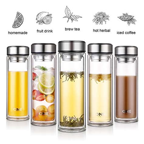 ONEISALL 34oz Large Tea Infuser Bottle Tea Tumbler With Filter Double