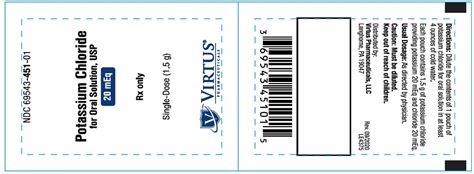 Potassium Chloride Virtus Pharmaceuticals LLC FDA Package Insert