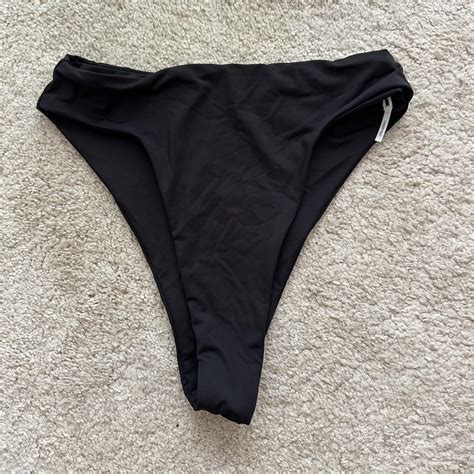 High Waisted Black Subtitled Bikini Bottoms Worn Depop