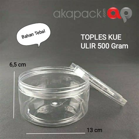 Jual Toples Plastik Gram Bahan Tebal Toples Kue Tutup Ulir