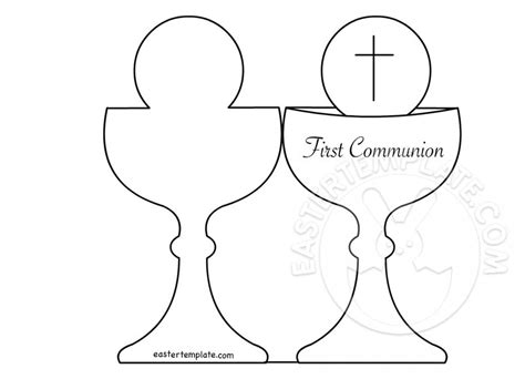 Card First Communion Chalice Template Easter Template