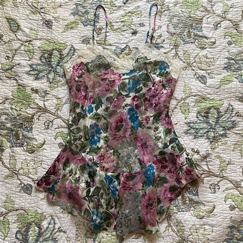 Vintage 90s Lingerie Dress Pink Floral Lace Depop
