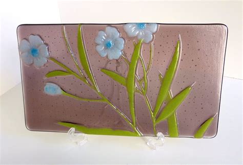 Fused Glass Floral Art Plate By Bprdesigns On Etsy