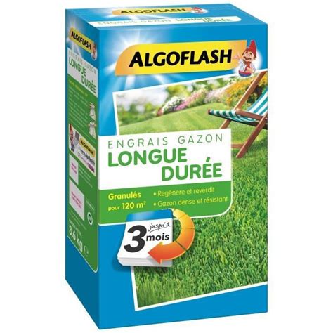 ALGOFLASH Engrais Gazon Longue Duree 3 Mois 3 6kg Leroy Merlin