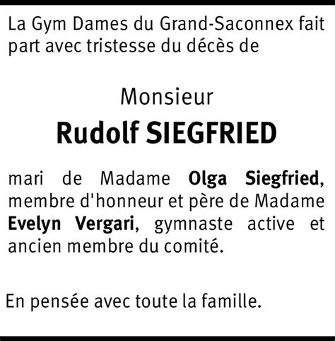 Rudolf Siegfried Hommages