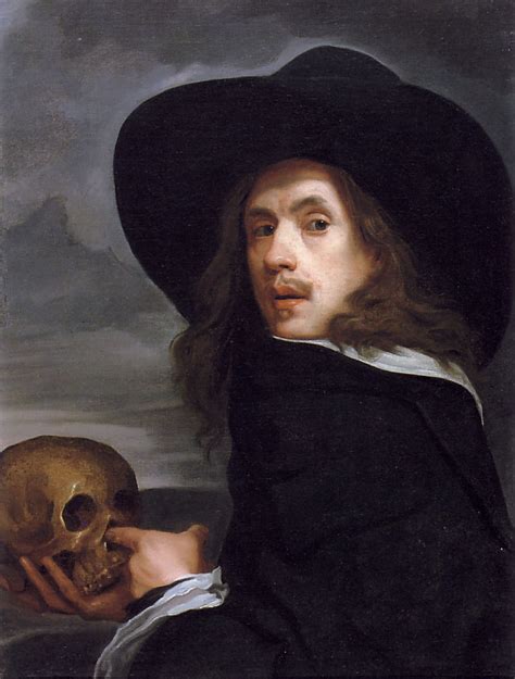 Portrait Of A Man Holding A Skull C 1660 By Michael Sweerts Artchive