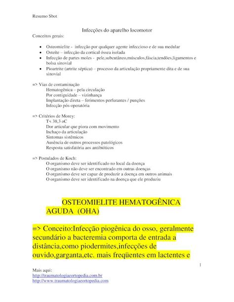 Pdf Osteomielite HematogÊnica Aguda Oha · Osteomielite