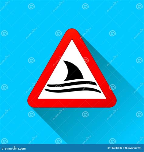 Shark warning sign concept stock vector. Illustration of symbol - 107349848