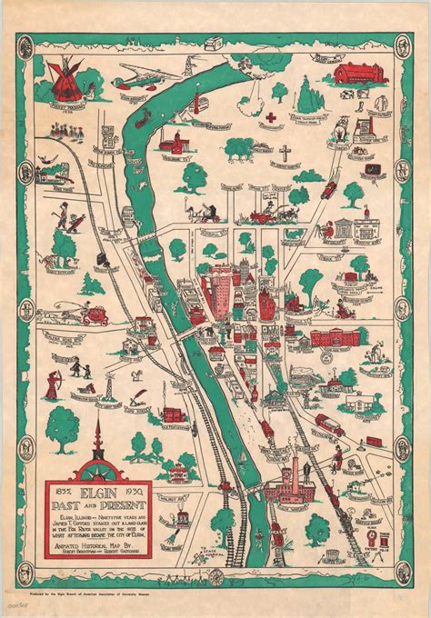 Pictorial Map of Elgin, Illinois 1835-1930 : r/elgin