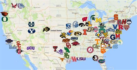 2021 NCAA Tournament Map | Teams | Logos - Sport League Maps