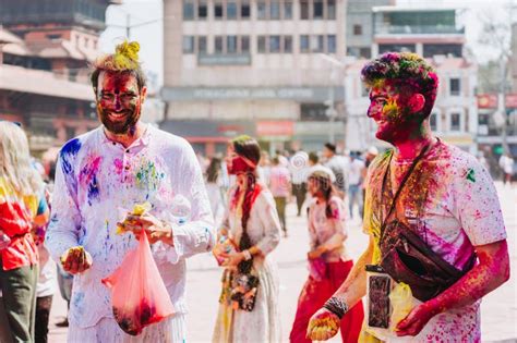 Holi Festival ! Happy Holi Celebration in Nepal Editorial Photography ...