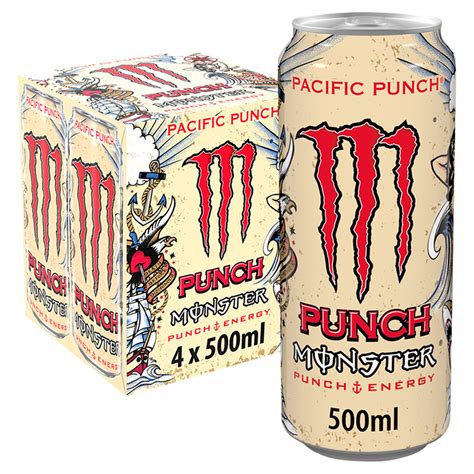 Monster Pacific Punch Energy Drink 4 x 500ml | Sports & Energy Drinks ...