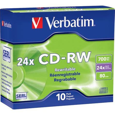 Verbatim Cd Rw 700mb Ultra Speed Disc 10 95174 Bandh Photo Video