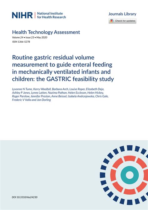 (PDF) Routine gastric residual volume measurement to guide enteral feeding in mechanically ...