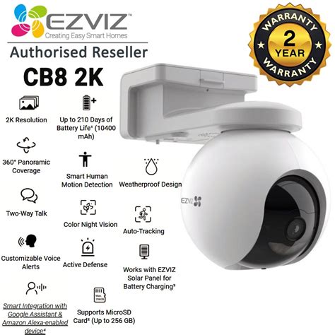 Ezviz CB8 360 Vision In 2K 3MP 1296P Rechargeable Battery Powered Pan