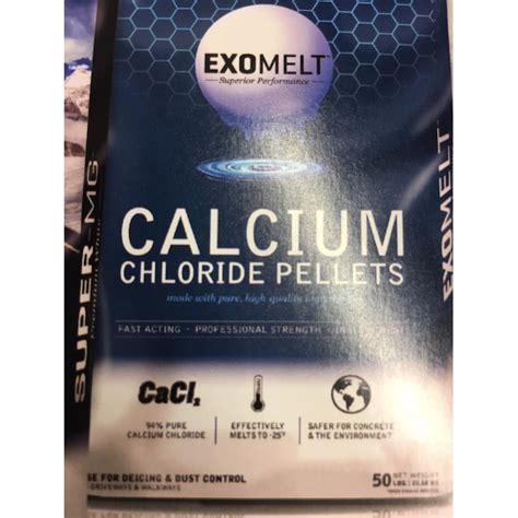 50 Lb Fast Acting 94 Calcium Chloride Ice Melt Pellets Ex Cc 50 At