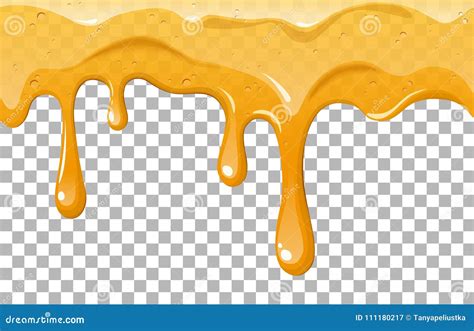 Dripping Honey Seamless Vector Border 75831037