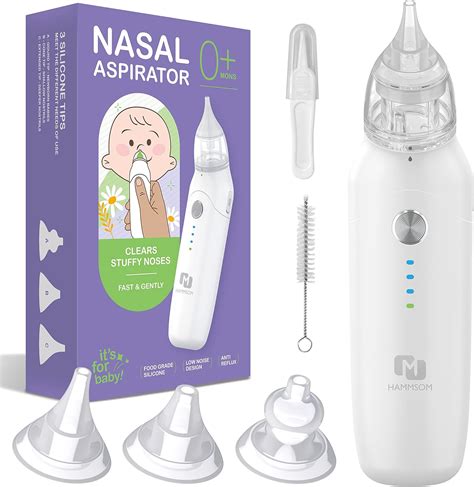 Aspirador nasal eléctrico para bebé 3 boquillas de succión nasal