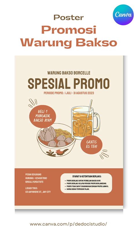 Poster Promosi Warung Bakso Canva Template