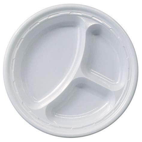 10 Inch Round Plain 3 Compartment Disposable Plastic Plates Application