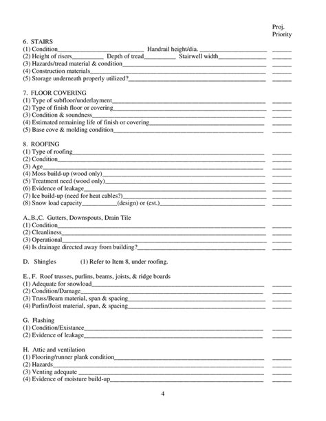 Building Maintenance Condition Survey Checklist In Word And Pdf Formats Page 4 Of 10