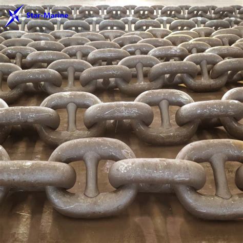 Black Bituminous Marine Stud Link Chain Anchor Chain For Ships China