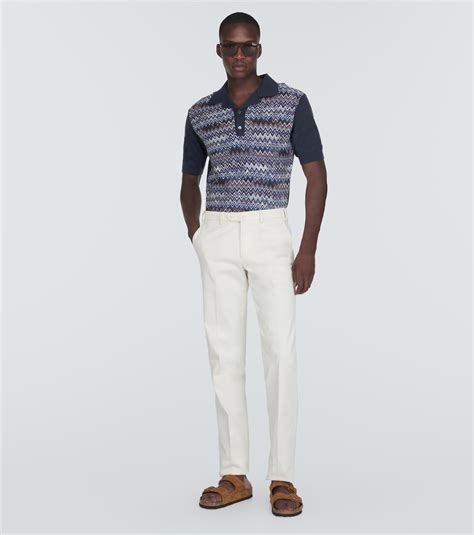 Zig Zag Cotton Blend Polo Shirt In Multicoloured Missoni Mytheresa