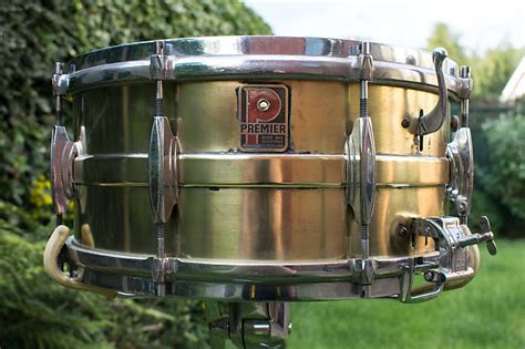 Vintage 1940s Premier Dominion Major 14 X 6 5 Brass Snare Reverb