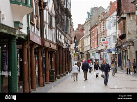 People Walking On Winchester High Street In England Stock Photo Alamy