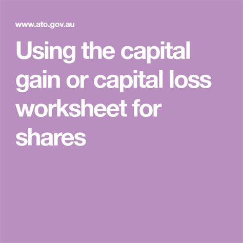 Capital Gains Worksheets 2021