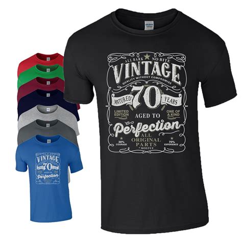 70th Birthday T Shirt Vintage 1954 Aged To Perfection 70 Years Men