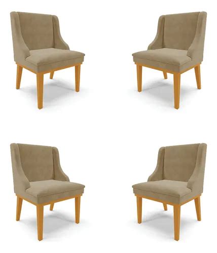 Kit Cadeiras Sala De Jantar Bs Fixa Firenze Suede Nude Mercadolivre
