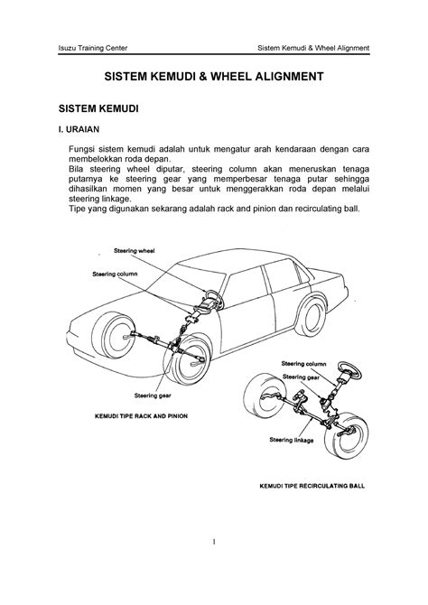 Sistem Kemudi Sistem Kemudi And Wheel Alignment Sistem Kemudi I Uraian