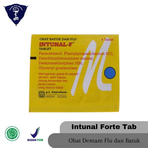 Jual INTUNAL FORTE 4 TABLET OBAT DEMAM BATUK PILEK DEWASA OBAT DEMAM