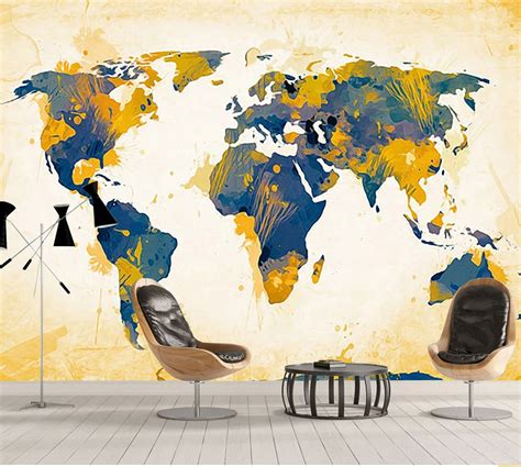 World Map Wall Mural Wallpaper